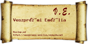 Veszprémi Emília névjegykártya
